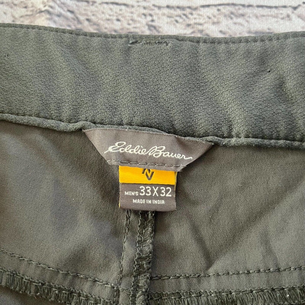 Eddie Bauer Mens Hiking Cargo Pants Size 33 x 32 Gray Nylon Logo - Picture 4 of 5